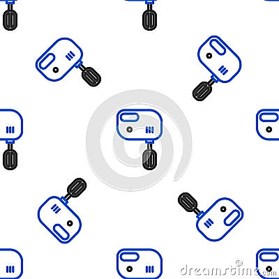 Line Electric mixer icon isolated seamless pattern on white background. Kitchen blender. Colorful outline concept Vector Illustration