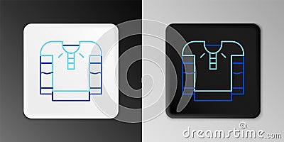 Line Embroidered shirt icon isolated on grey background. National ukrainian clothing. Colorful outline concept. Vector Vector Illustration