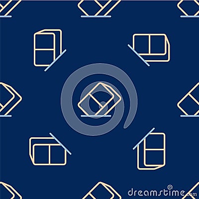 Line Eraser or rubber icon isolated seamless pattern on blue background. Vector Vector Illustration
