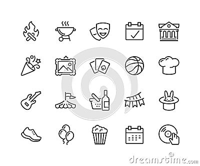 Line Event Icons Vector Illustration