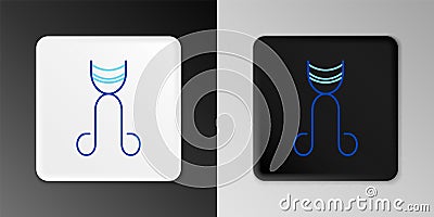 Line Eyelash curler icon isolated on grey background. Makeup tool sign. Colorful outline concept. Vector Stock Photo
