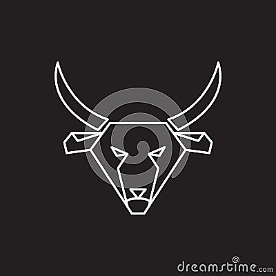 Line face polygon cow logo design vector graphic symbol icon illustration creative idea Vector Illustration