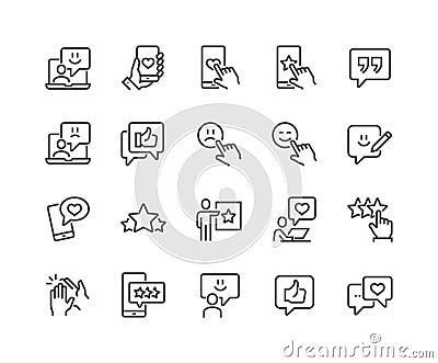 Line Feedback Icons Vector Illustration