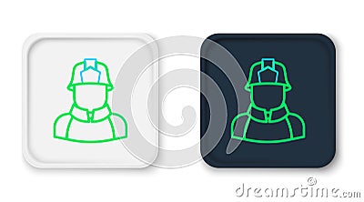 Line Firefighter icon isolated on white background. Colorful outline concept. Vector Stock Photo