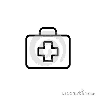 Line first aid icon on white background Stock Photo