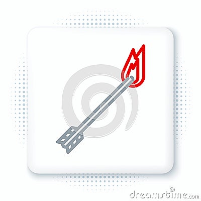 Line Flame arrow icon isolated on white background. Hipster arrow icon. Colorful outline concept. Vector Vector Illustration