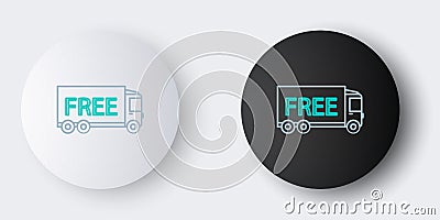 Line Free delivery service icon isolated on grey background. Free shipping. 24 hour and fast delivery. Colorful outline Vector Illustration