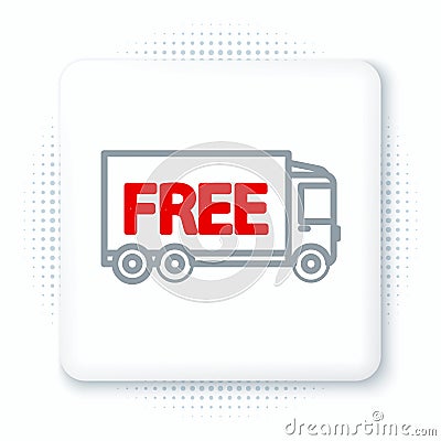 Line Free delivery service icon isolated on white background. Free shipping. 24 hour and fast delivery. Colorful outline Vector Illustration