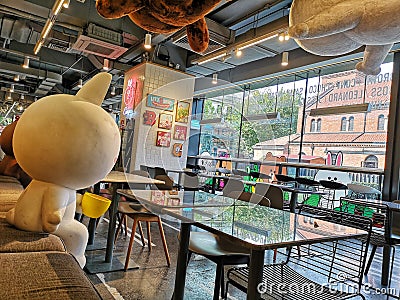 Line friends Pop Culture cafe in Shanghai city, China Editorial Stock Photo