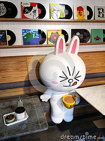 Line friends Pop Culture cafe in Xintiandi in Shanghai city, China Editorial Stock Photo