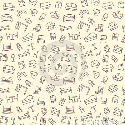 Line furniture background Vector Illustration