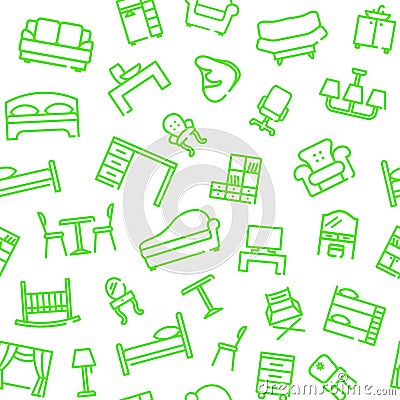 Line furniture background Vector Illustration