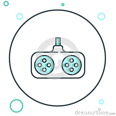 Line Gamepad icon isolated on white background. Game controller. Colorful outline concept. Vector Vector Illustration