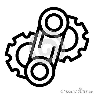 Line gear wheel icon outline vector. Industry factory Stock Photo