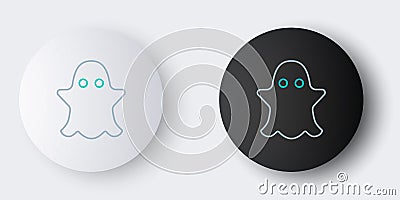 Line Ghost icon isolated on grey background. Colorful outline concept. Vector Vector Illustration