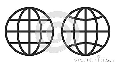 Line globe vector icon Vector Illustration