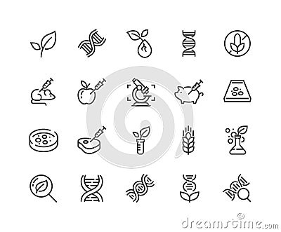 Line GMO Icons Vector Illustration