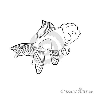 Line Goldfish Logo Vector Design Vector Illustration