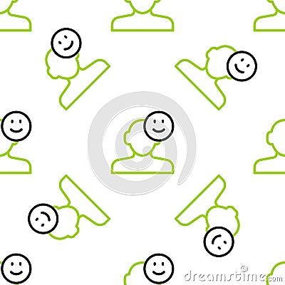 Line Good mood icon isolated seamless pattern on white background. Vector Vector Illustration