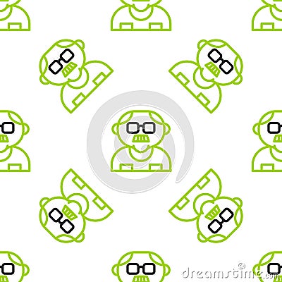 Line Grandfather icon isolated seamless pattern on white background. Vector Vector Illustration
