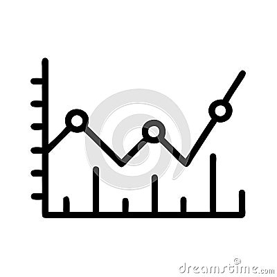 A line graph features data points connected by straight lines Stock Photo