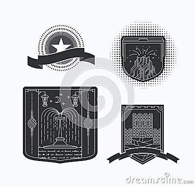 Line graphical emblems Vector Illustration