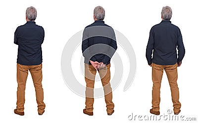 Line of a group of same men on white Stock Photo