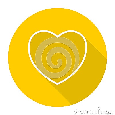 Line Heart icon with long shadow Vector Illustration