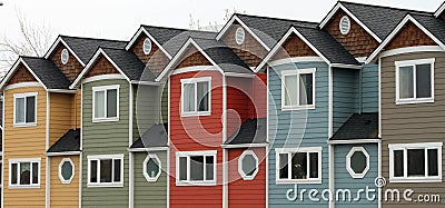 Line of Homes Stock Photo