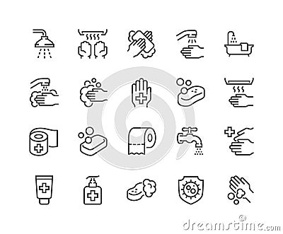 Line Hygiene Icons Vector Illustration