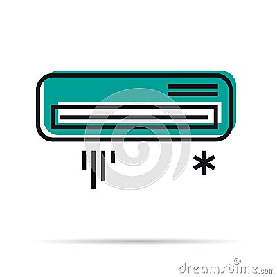 Line icon - Air conditioner icon Vector Illustration