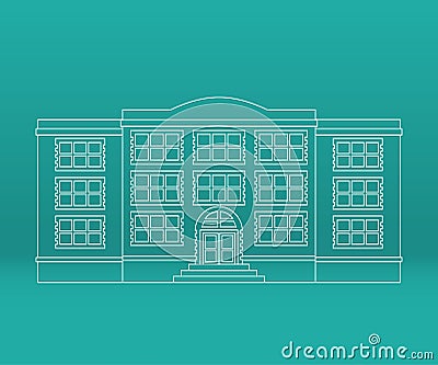 Line icon of building. Vector graphic. Vector Illustration