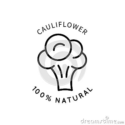 Line Icon Cauliflower In Simple Style. Vector sign in a simple style isolated on a white background. Original size 64x64 Vector Illustration