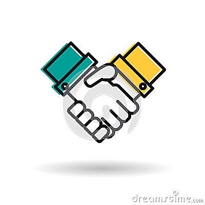 Line icon - friendly handshake Vector Illustration