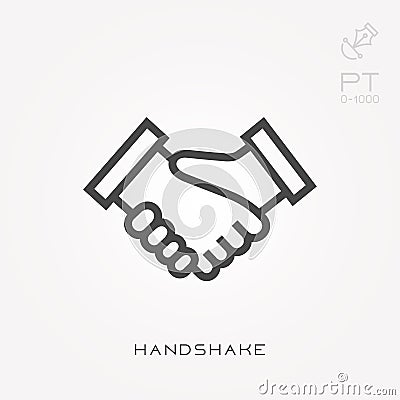 Simple vector illustration with ability to change. Line icon handshake Vector Illustration