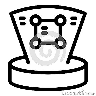Line icon of a hologram projection, showing an abstract scheme Stock Photo