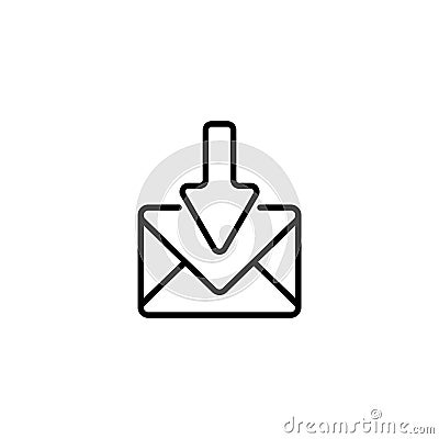 line icon. Incoming mail, message Vector Illustration