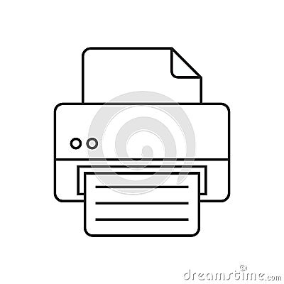 Line icon printer Vector Illustration