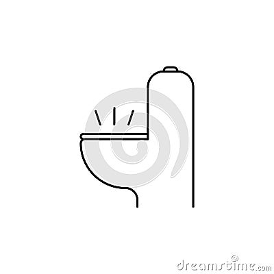 Line icon toilet bowl. Diarrhea, constipation, bloating or nausea concept. Vector Illustration