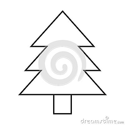 Line icon tree Vector Illustration