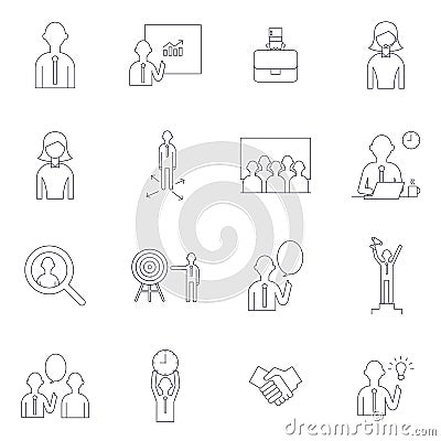 Line icons business set Vector Illustration