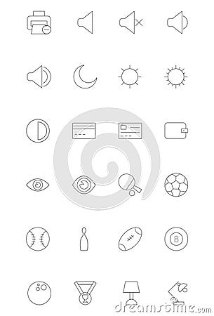 Line Icons 7 Vector Illustration