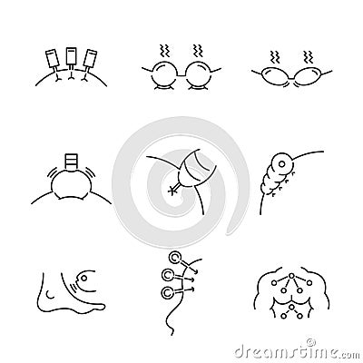 Line icons Set of Alternative Medicine, Chinese Medicine Icons Vector Illustration