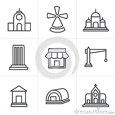 Line Icons Style Set Vector Illustration