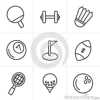 Line Icons Style Sport icons Set Vector Illustration