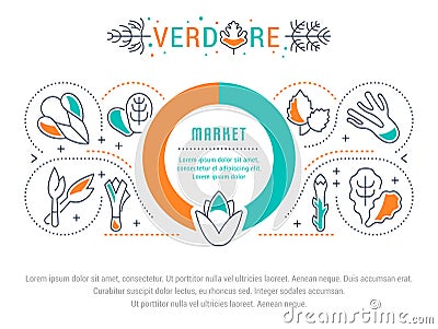 Website Banner and Landing Page of Verdure. Cartoon Illustration