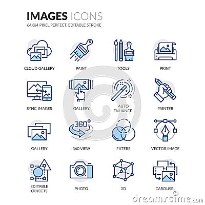 Line Images Icons Vector Illustration