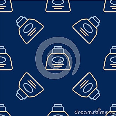 Line Inkwell icon isolated seamless pattern on blue background. Vector Vector Illustration