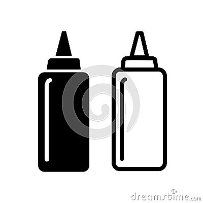 line ketchup and mustard squeeze bottle vector icon illustration Vector Illustration