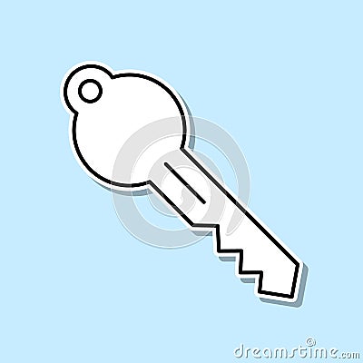 Line key sticker icon. Simple thin line, outline of real estate icons for ui and ux, website or mobile application Stock Photo